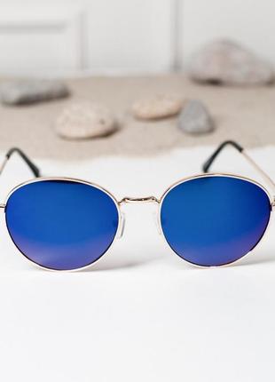 Круглые очки с синим стеклом