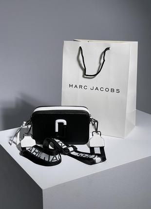 Жіноча сумка в стилі marc jacobs the snapshot ying yang black/white.