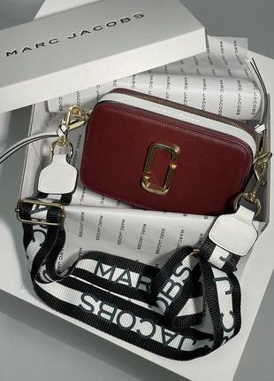 Жіноча сумка в стилі marc jacobs the snapshot burgundy.