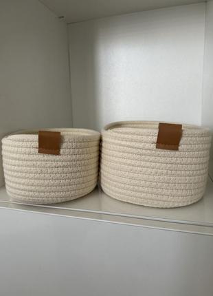 Декоративні кошики для зберігання плетені2 фото