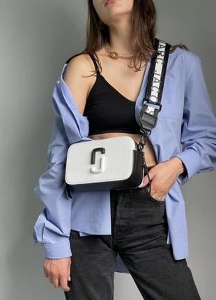 Жіноча сумка в стилі marc jacobs the snapshot ying yang white/black.