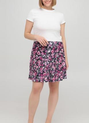 Брендовая бархатная юбка c&a цветы германия батал этикетка