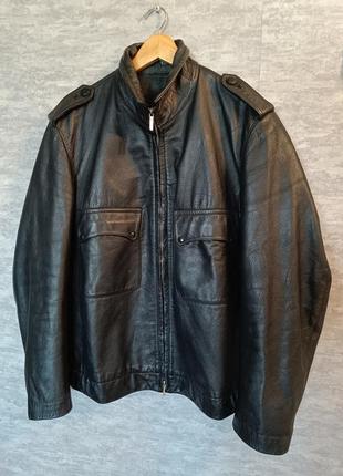 Vintage 90s motorcycle police leather jacket кожаная куртка мото полиции