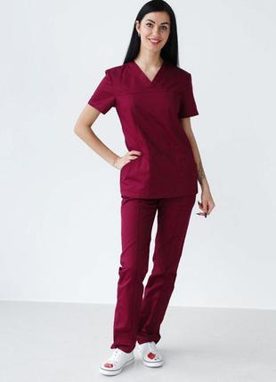 Медицинские брюки бордовый цвет от немецкого производителя grahamegardner