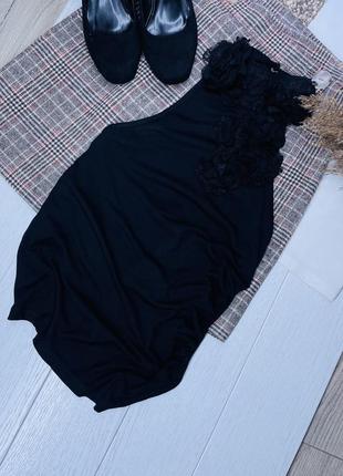 Новая чёрная трикотажная блуза xs топ халтер блуза с открытой спиной