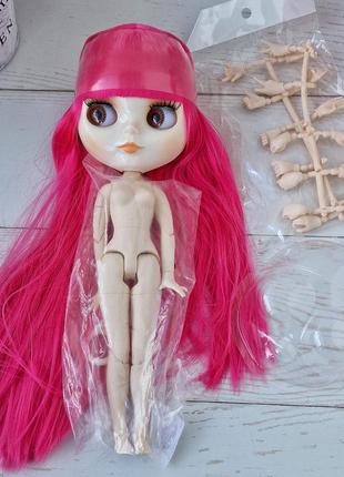 Шарнірна лялька блайз blythe 30 см без одягу 4 кольори очей яскраво-рожеве волосся