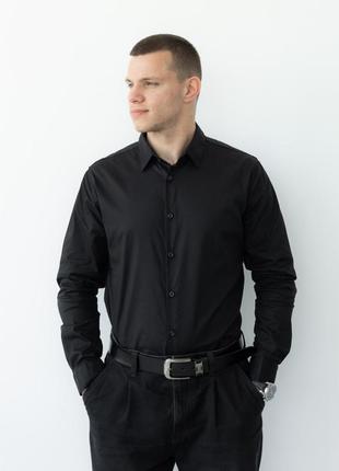 Классическая мужская рубашка черная