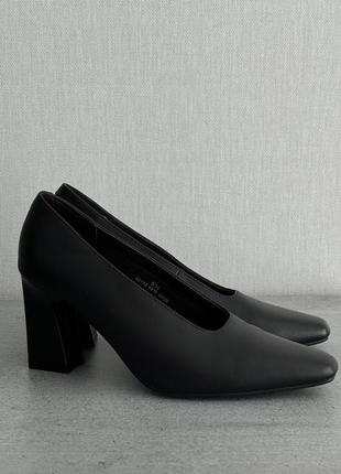 Туфли кожаные с квадратным мысом marks &amp; spencer leather shoes