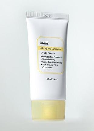 Сонцезахисний крем dear klairs all-day airy spf50+ pa++++50ml