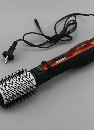 Фен-щетка стайлер для укладки волос gemei gm-4828 3в1 с насадками 1000вт