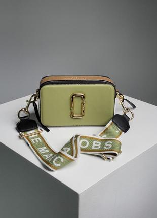 Женская сумка в стиле marc jacobs the snapsot olive/gold.4 фото