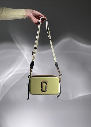 Женская сумка в стиле marc jacobs the snapsot olive/gold.9 фото