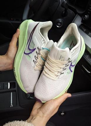 Кроссовки nike zoom серые с салатовым