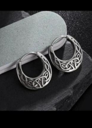 Серьги кольца серебро silver маленькие оригинальные