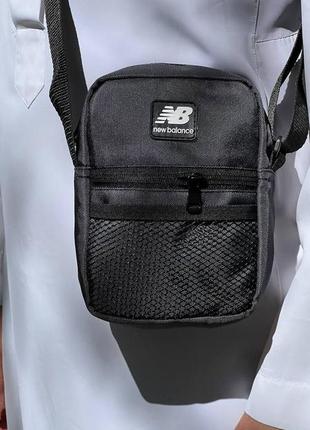 Борсетка new balance черная сумка через плечо2 фото