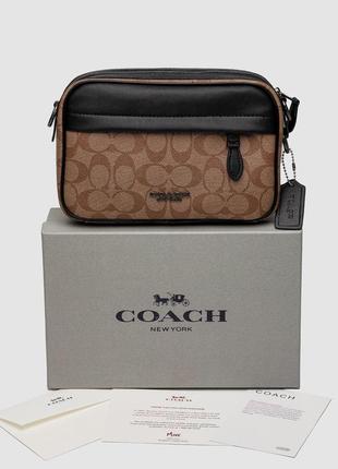 Coach academy crossbody signature canvas khaki