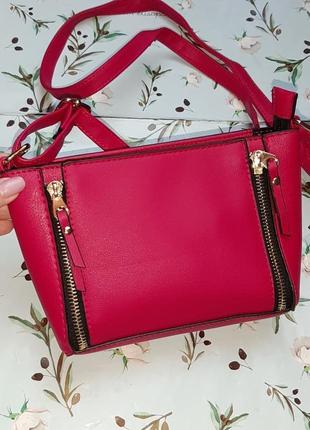 🎁1+1=3 стильна маленька рожева сумочка сумка через плече кросбоді new look