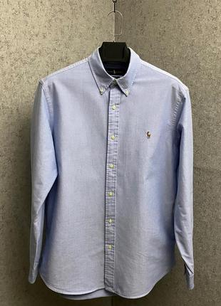 Голубая рубашка от бренда polo ralph lauren