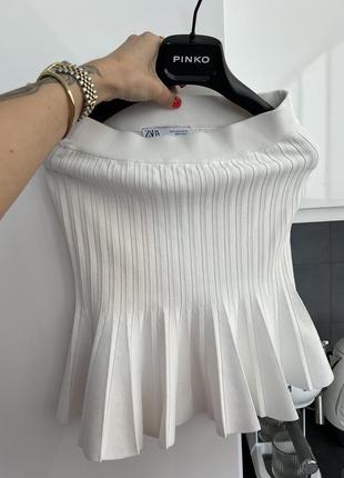 Крутая белая плиссе юбка белая вискоза стиль zimmermann3 фото