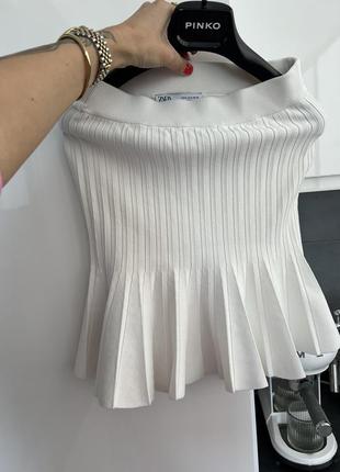 Крутая белая плиссе юбка белая вискоза стиль zimmermann2 фото