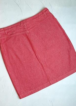 🌿1+1=3 красная короткая джинсовая юбка высокая посадка l.o.g.g., размер 48 - 504 фото