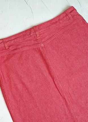 🌿1+1=3 красная короткая джинсовая юбка высокая посадка l.o.g.g., размер 48 - 505 фото