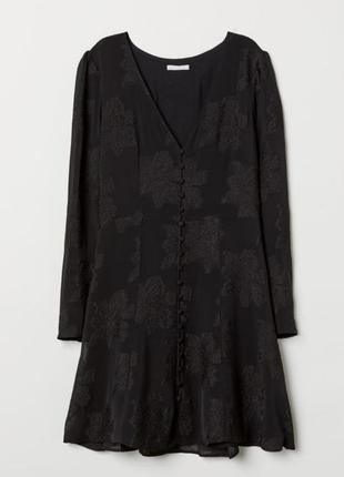 Женское черное платье от h&amp;m на пуговицах