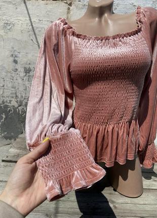 Блуза жатка кофта велюровая primark размер с-м2 фото