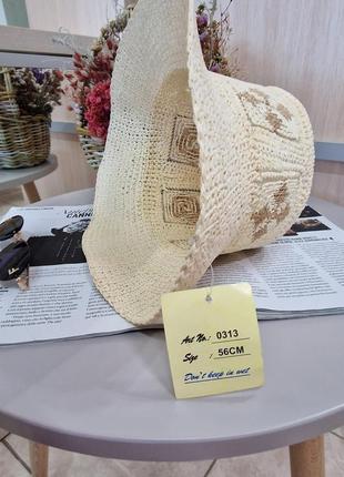 🌴 панама шляпа плетена із рафії5 фото