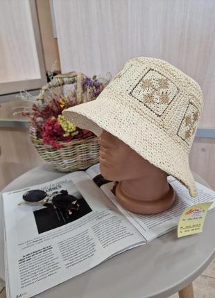 🌴 панама шляпа плетена із рафії2 фото
