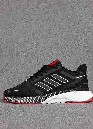 Adidas nova run черные с красным