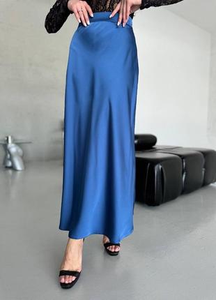 Довга сатинова спідниця, длинная сатиновая юбка макси