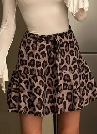 Спідниця шорти лео 2 кольори юбка-шорты леопард1 фото