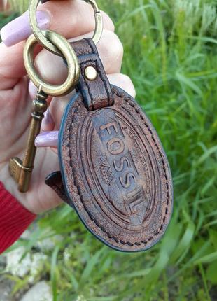 Ключик🗝 брелок латунь большой 100% натуральная кожа медальон подвеска для сумки ключей латунный ключ винтаж2 фото