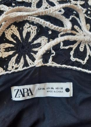 Шикарное, вязанное крючком, кроше платье мини в этно, бохо стиле zara7 фото