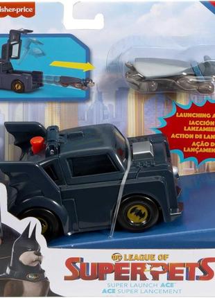 Бэтмобиль fisher-price dc league of super-pets batmobile vehicle «лига супер-домашних животных» dc