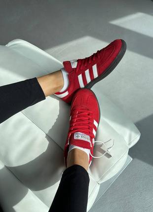 Жіночі замшеві кросівки adidas spezial red white