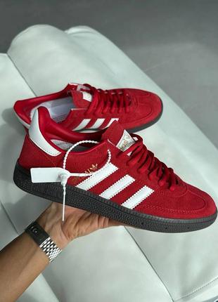 Женские замшевые кроссовки adidas spezial red white