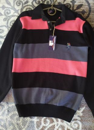 Шикарный брендовый свитер, джемпер, свитшот, полувер поло оригинал
