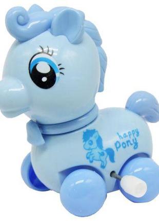 Заводная игрушка "веселая пони", голубая