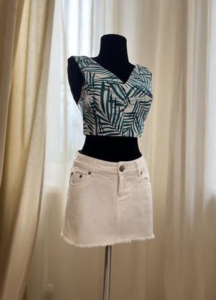 Короткая джинсовая юбка, terranova, размер хс/с