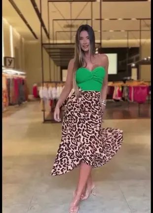 Спідниця на запах леопард юбка лео туреччина4 фото