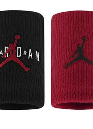 Напульсники nike jordan jumpman terry wrist bands 2 pk червоний, чорний уні osfm