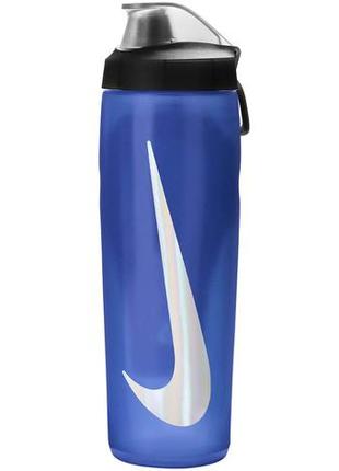 Пляшка nike refuel bottle locking lid 24 oz синій, чорний, сріблястий уні 709 мл