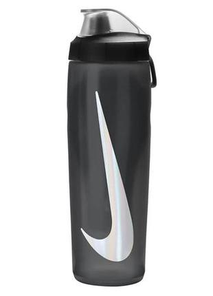 Пляшка nike refuel bottle locking lid 24 oz антрацит, чорний, сріблястий уні 709 мл