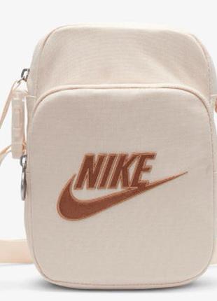 Сумка на плече nike nk heritage crossbody - mtlc m 4l бежевий уні 18x7,5x23 см