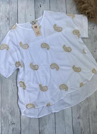 Нова італійська котонова футболка, блузка великого розміру made with love
