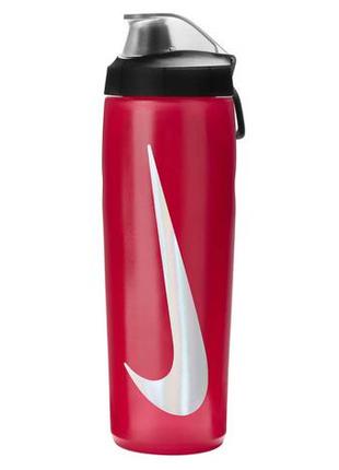 Пляшка nike refuel bottle locking lid 24 oz червоний, чорний, сріблястий уні 709 мл