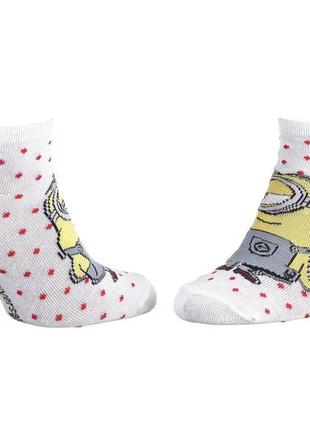 Шкарпетки minions  all over pois білий діт 36-41