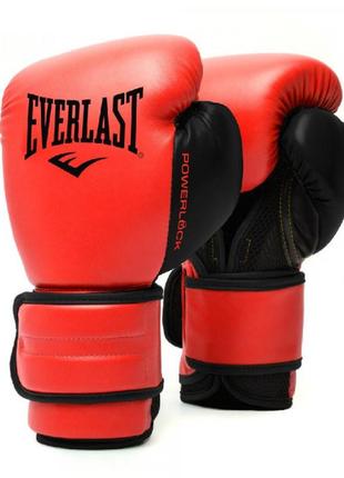 Боксерські рукавиці everlast powerlock training gloves червоний уні 10  унцій